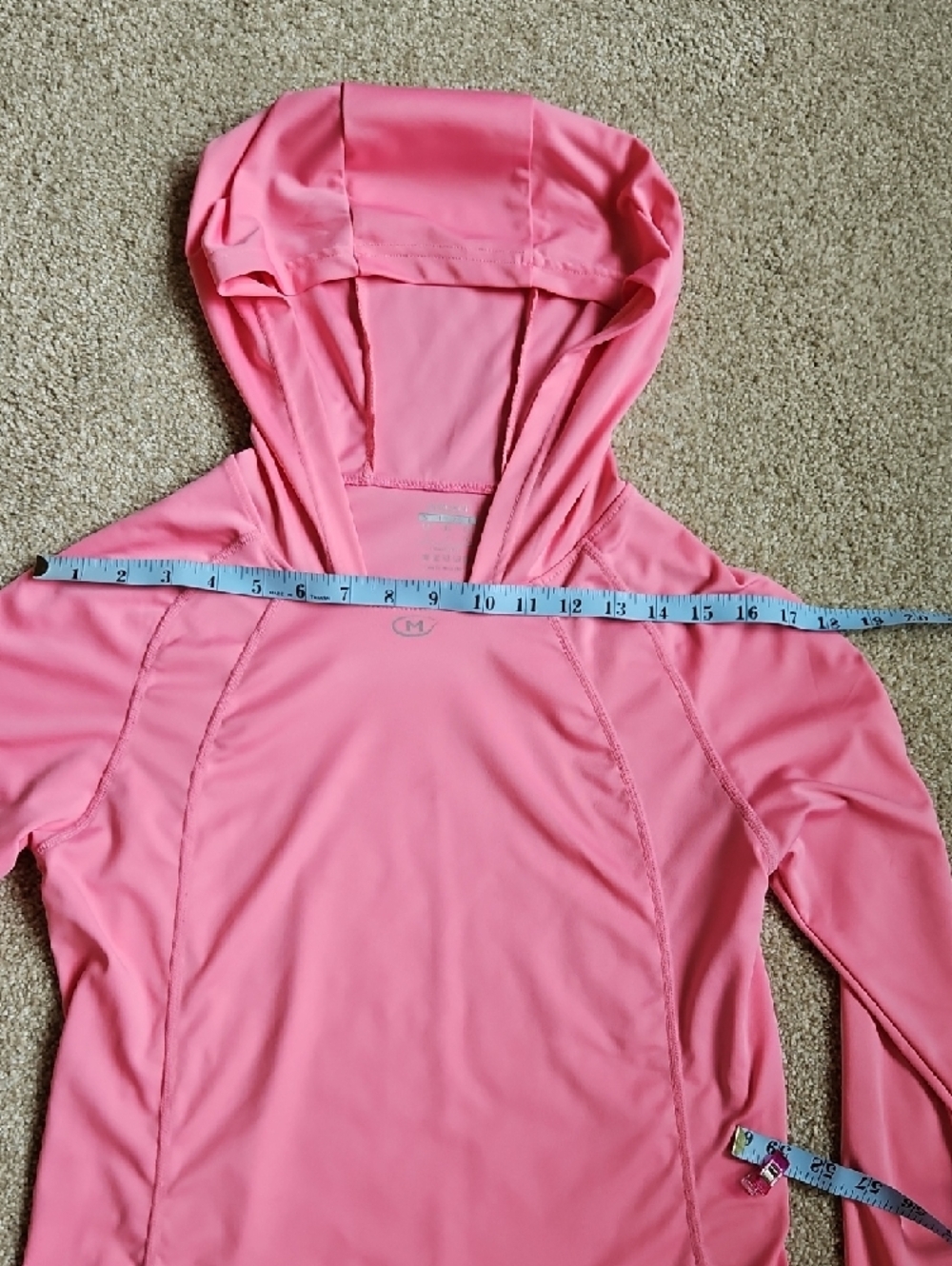 Maroaut Size M Women's Pink Hooded Performance Pullover - Picture 6 of 9